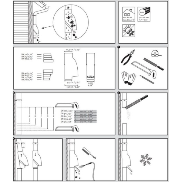 tekening technische details bladscheider